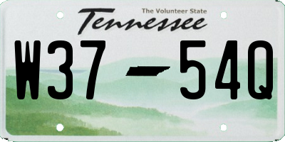 TN license plate W3754Q