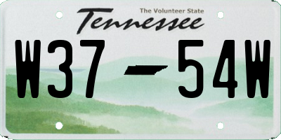 TN license plate W3754W