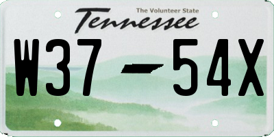 TN license plate W3754X