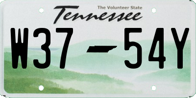 TN license plate W3754Y