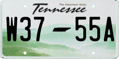 TN license plate W3755A