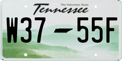 TN license plate W3755F