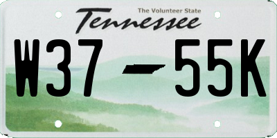 TN license plate W3755K