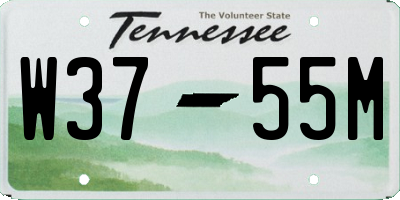 TN license plate W3755M