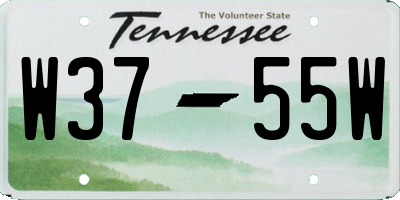 TN license plate W3755W