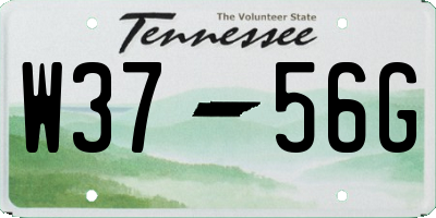 TN license plate W3756G