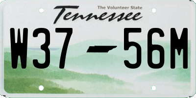 TN license plate W3756M