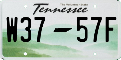TN license plate W3757F