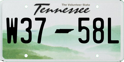 TN license plate W3758L