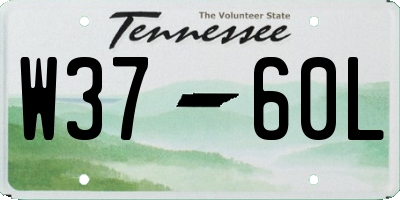 TN license plate W3760L