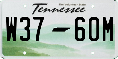 TN license plate W3760M