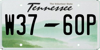 TN license plate W3760P