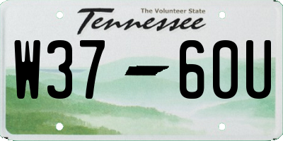 TN license plate W3760U
