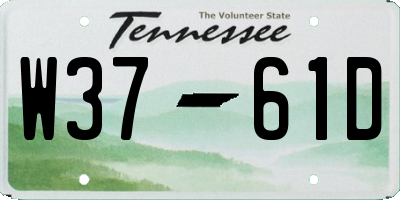 TN license plate W3761D