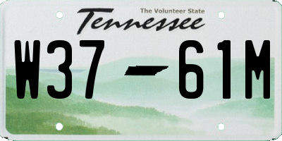 TN license plate W3761M