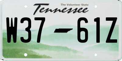 TN license plate W3761Z