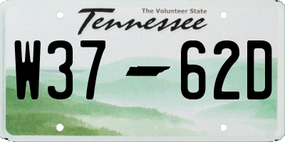 TN license plate W3762D