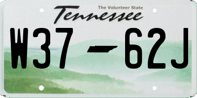 TN license plate W3762J