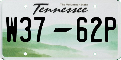 TN license plate W3762P