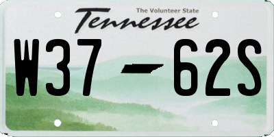 TN license plate W3762S