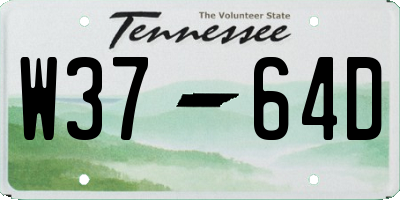 TN license plate W3764D