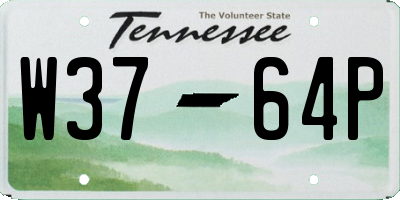 TN license plate W3764P
