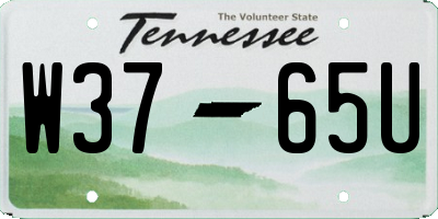 TN license plate W3765U