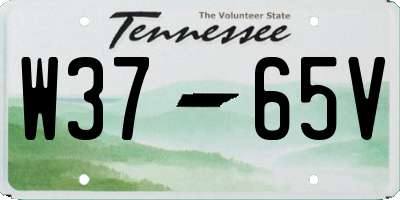TN license plate W3765V