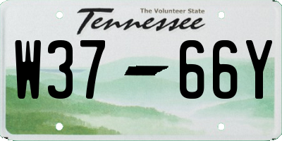 TN license plate W3766Y