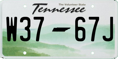 TN license plate W3767J