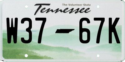 TN license plate W3767K