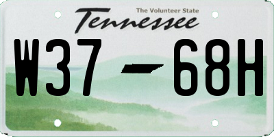 TN license plate W3768H