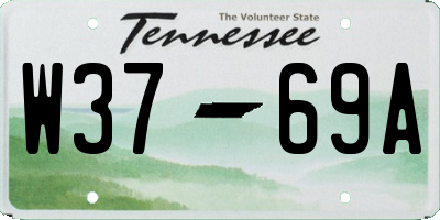 TN license plate W3769A