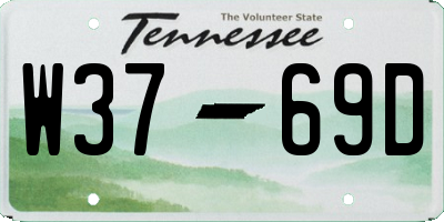 TN license plate W3769D