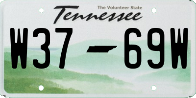 TN license plate W3769W