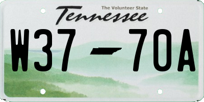 TN license plate W3770A