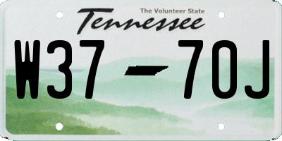 TN license plate W3770J