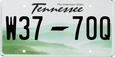 TN license plate W3770Q