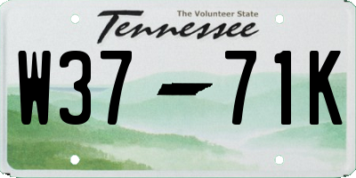 TN license plate W3771K