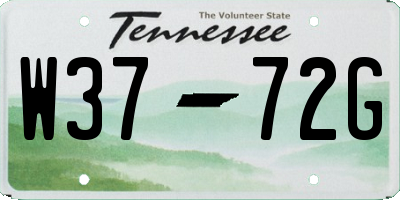 TN license plate W3772G