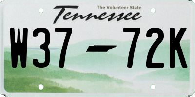 TN license plate W3772K