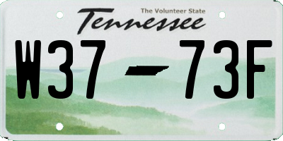 TN license plate W3773F