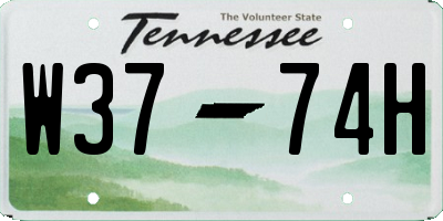 TN license plate W3774H
