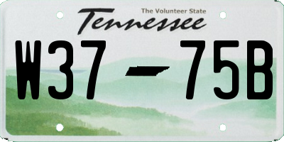 TN license plate W3775B