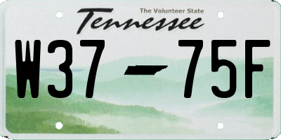 TN license plate W3775F