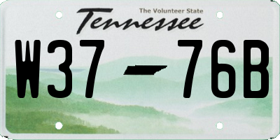 TN license plate W3776B