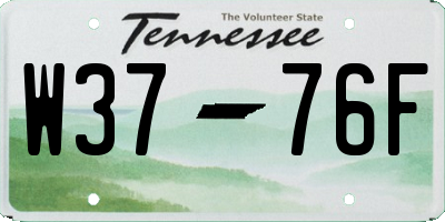 TN license plate W3776F