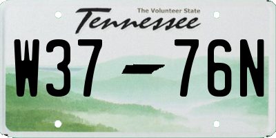 TN license plate W3776N