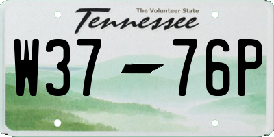 TN license plate W3776P