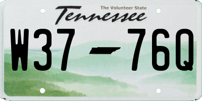 TN license plate W3776Q
